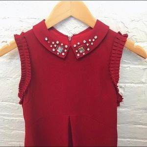 Maddie style red jewel pleated dress ❤️